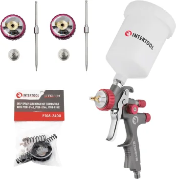 INTERTOOL 600ml Cup LVLP Air Spray Gun Set